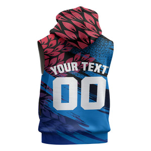 Personalized Antigua And Barbuda Cricket Sleeveless Zip Hoodie Falcons Mascot Sport Style