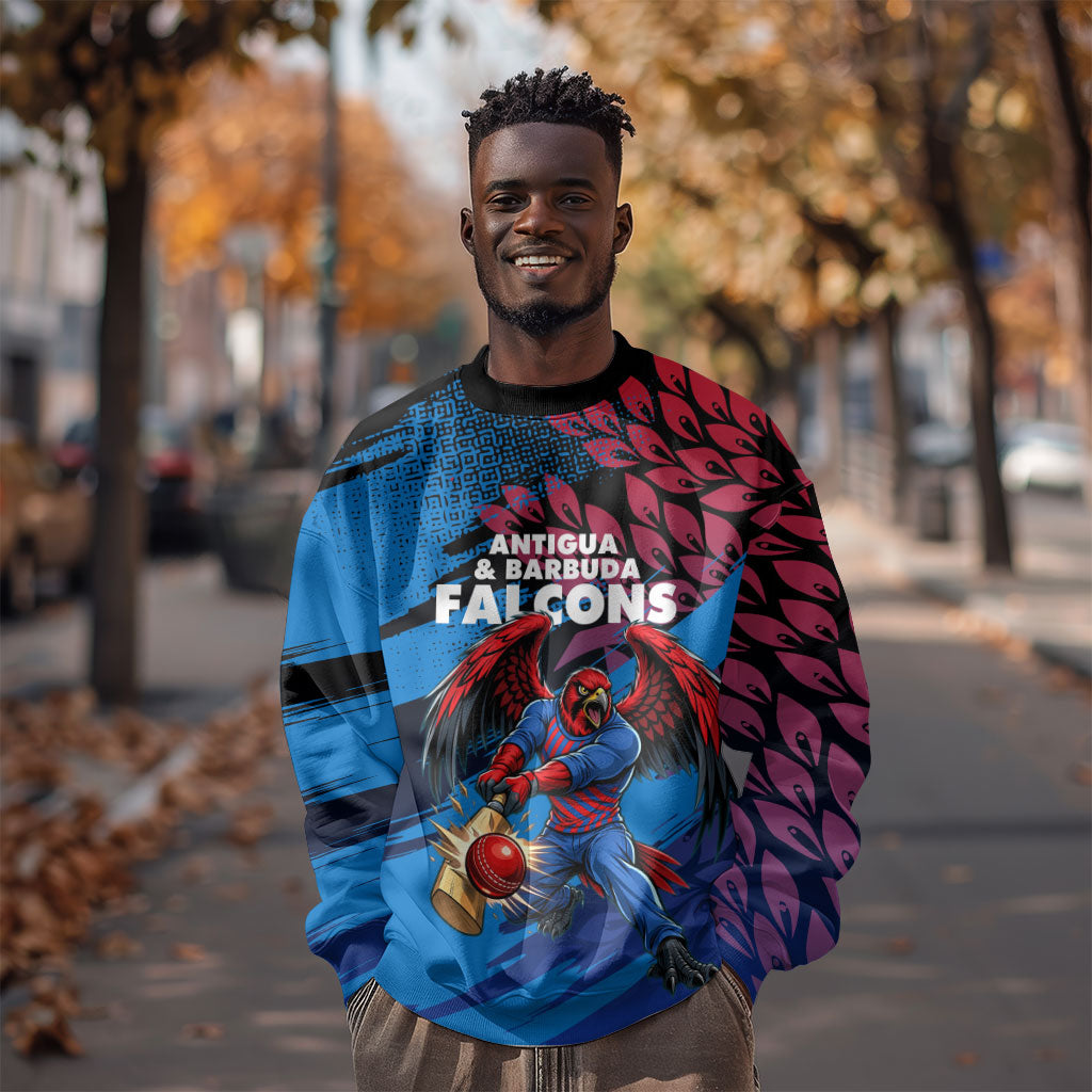 Personalized Antigua And Barbuda Cricket Sweatshirt Falcons Mascot Sport Style