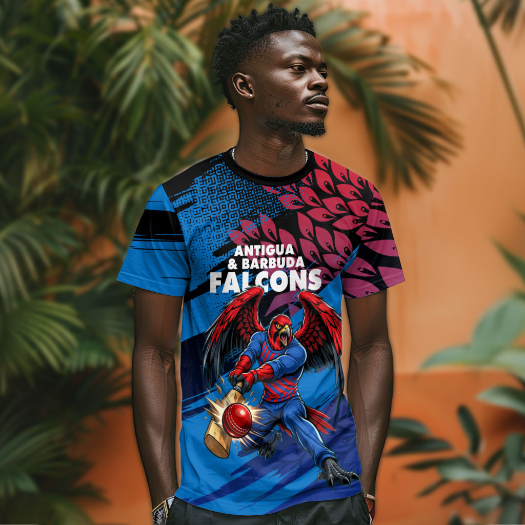 Personalized Antigua And Barbuda Cricket T shirt Falcons Mascot Sport Style