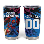 Personalized Antigua And Barbuda Cricket Tumbler Cup Falcons Mascot Sport Style