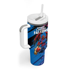 Personalized Antigua And Barbuda Cricket Tumbler With Handle Falcons Mascot Sport Style