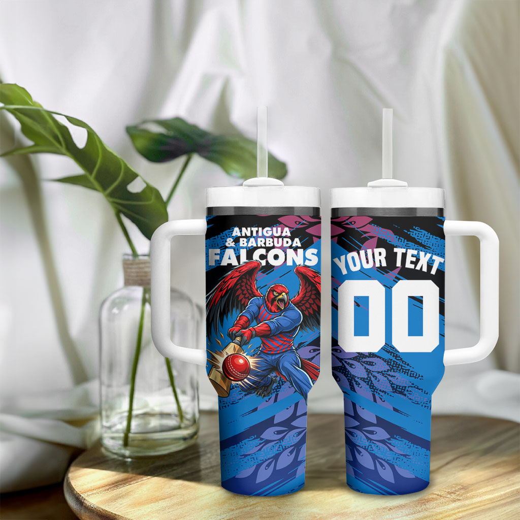 Personalized Antigua And Barbuda Cricket Tumbler With Handle Falcons Mascot Sport Style
