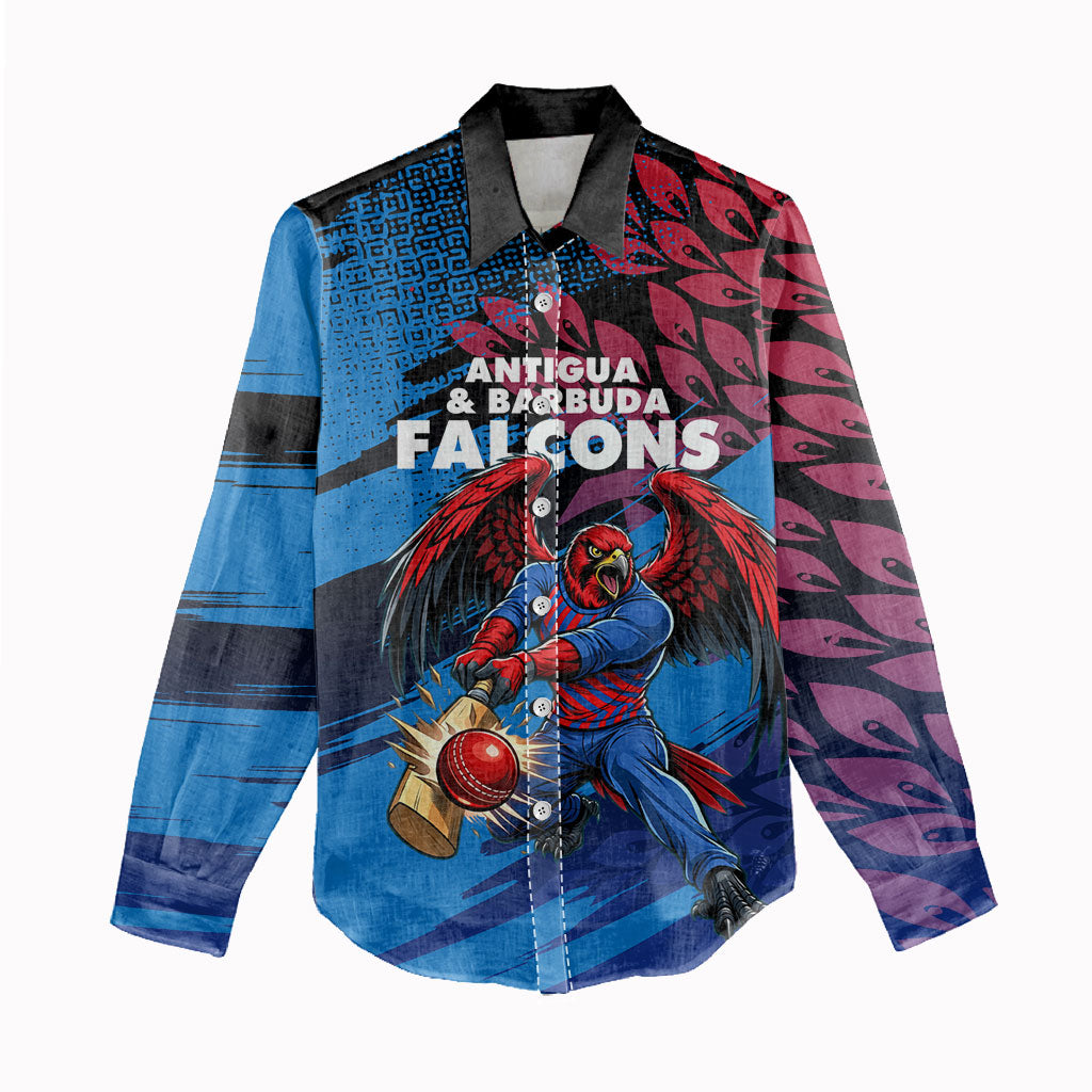 Personalized Antigua And Barbuda Cricket Women Casual Shirt Falcons Mascot Sport Style