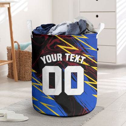Personalized Antigua And Barbuda Cricket Laundry Basket Falcons Caribbean Lightning Abstract Graphic