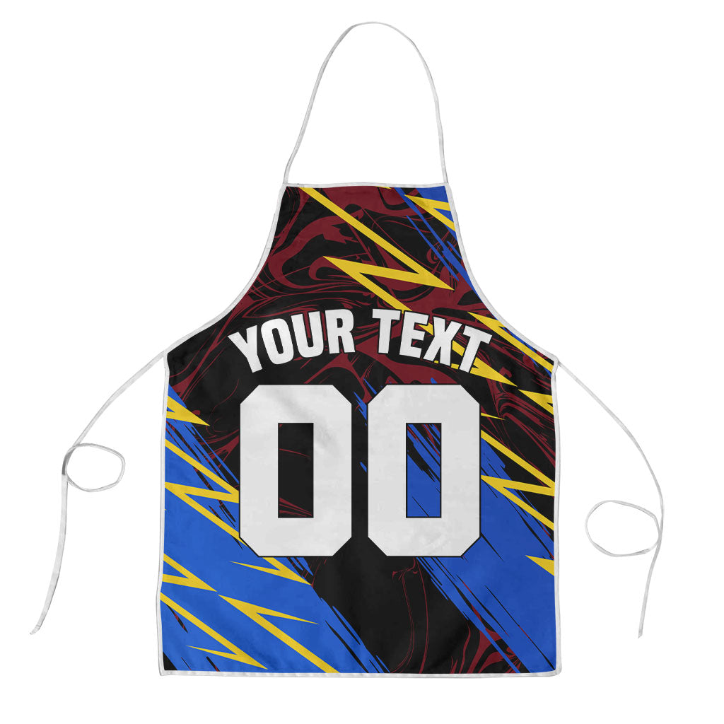 Personalized Antigua And Barbuda Cricket Apron Falcons Caribbean Lightning Abstract Graphic