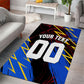 Personalized Antigua And Barbuda Cricket Area Rug Falcons Caribbean Lightning Abstract Graphic