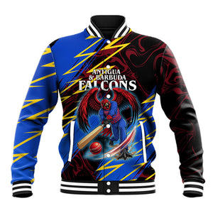 Personalized Antigua And Barbuda Cricket Baseball Jacket Falcons Caribbean Lightning Abstract Graphic