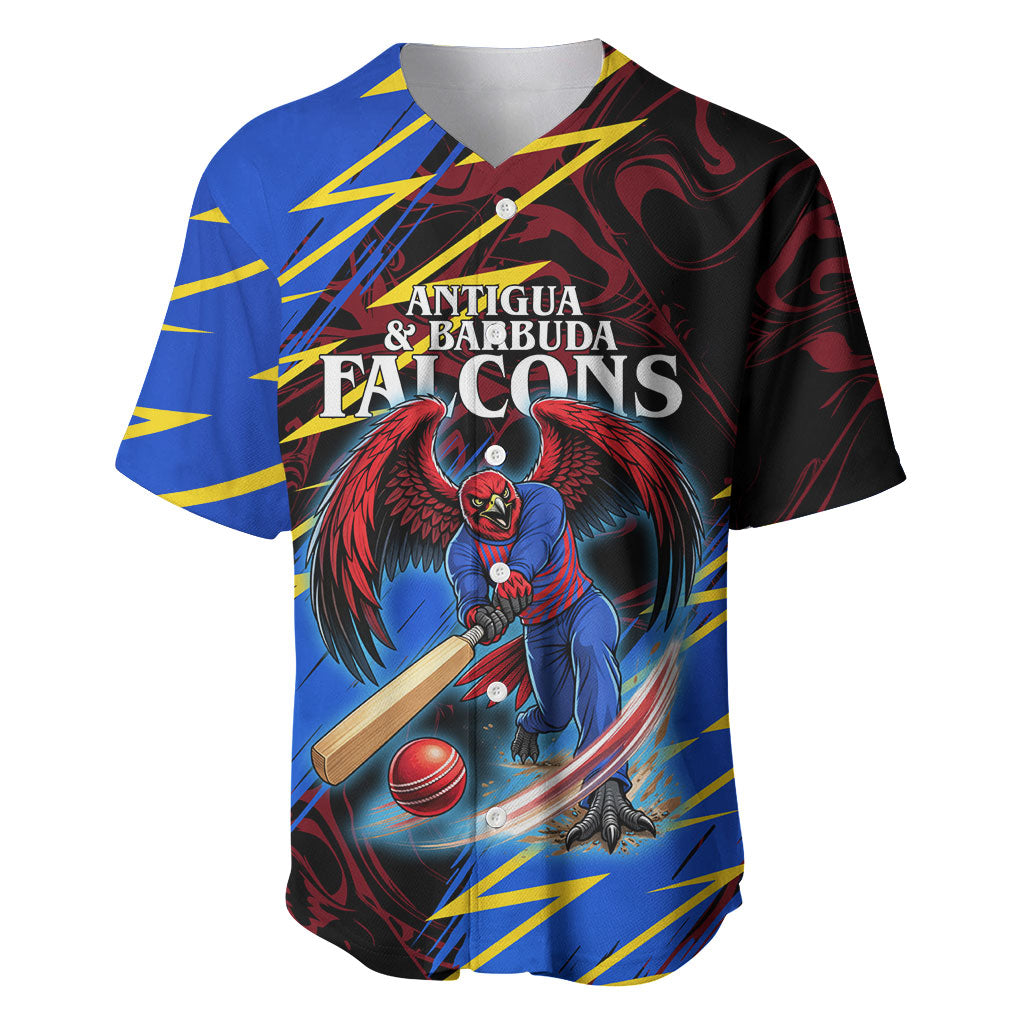 Personalized Antigua And Barbuda Cricket Baseball Jersey Falcons Caribbean Lightning Abstract Graphic