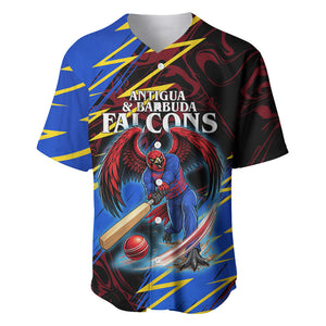 Personalized Antigua And Barbuda Cricket Baseball Jersey Falcons Caribbean Lightning Abstract Graphic