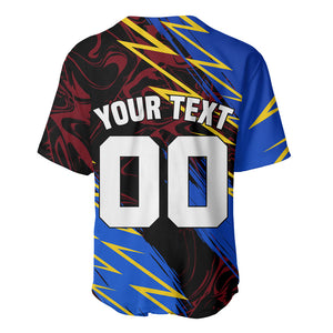 Personalized Antigua And Barbuda Cricket Baseball Jersey Falcons Caribbean Lightning Abstract Graphic