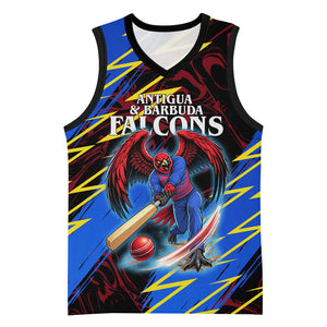 Personalized Antigua And Barbuda Cricket Basketball Jersey Falcons Caribbean Lightning Abstract Graphic