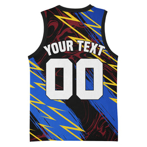 Personalized Antigua And Barbuda Cricket Basketball Jersey Falcons Caribbean Lightning Abstract Graphic