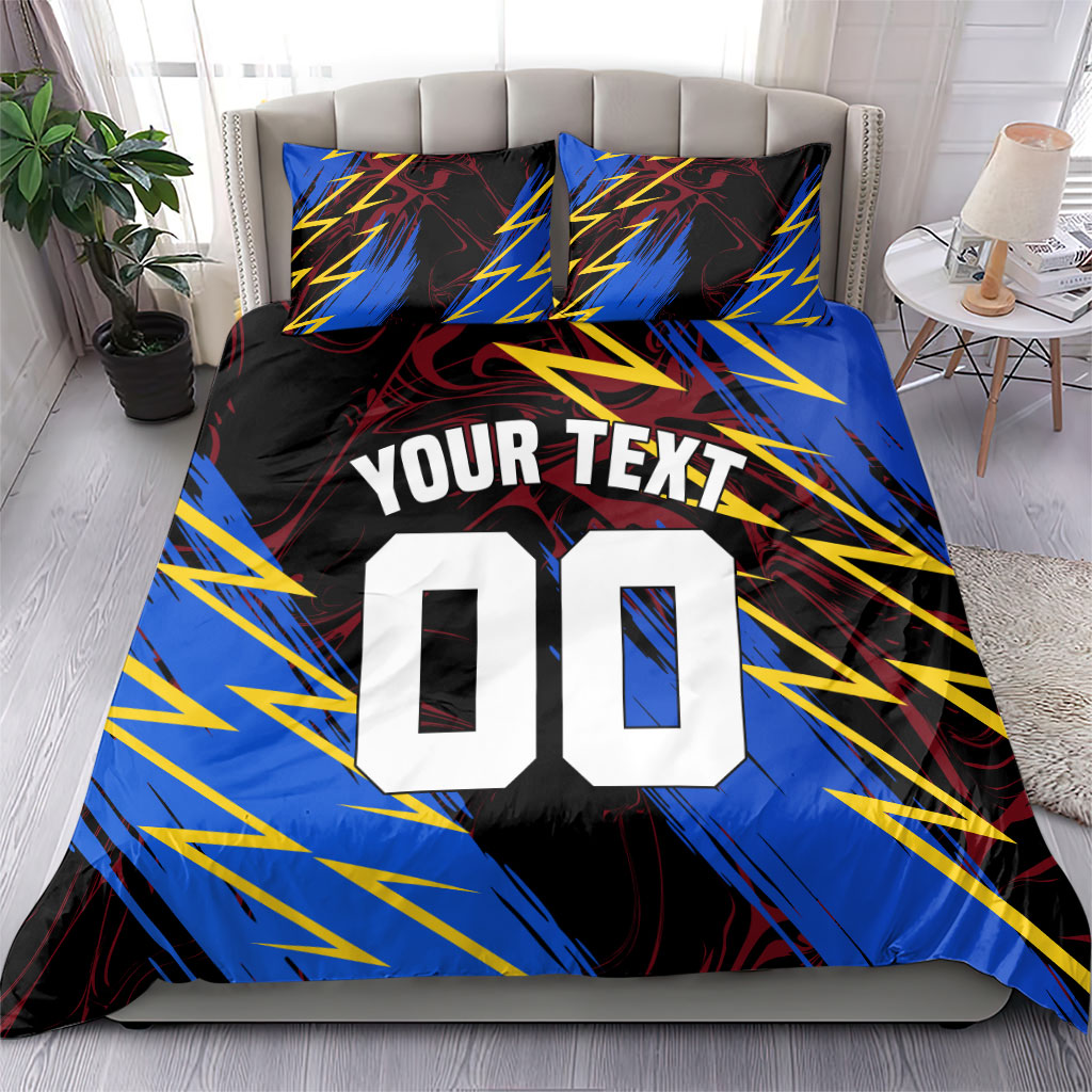 Personalized Antigua And Barbuda Cricket Bedding Set Falcons Caribbean Lightning Abstract Graphic
