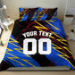 Personalized Antigua And Barbuda Cricket Bedding Set Falcons Caribbean Lightning Abstract Graphic