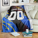 Personalized Antigua And Barbuda Cricket Blanket Falcons Caribbean Lightning Abstract Graphic
