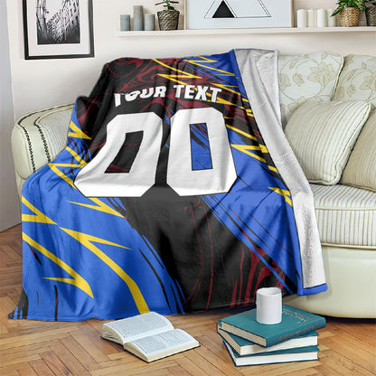 Personalized Antigua And Barbuda Cricket Blanket Falcons Caribbean Lightning Abstract Graphic