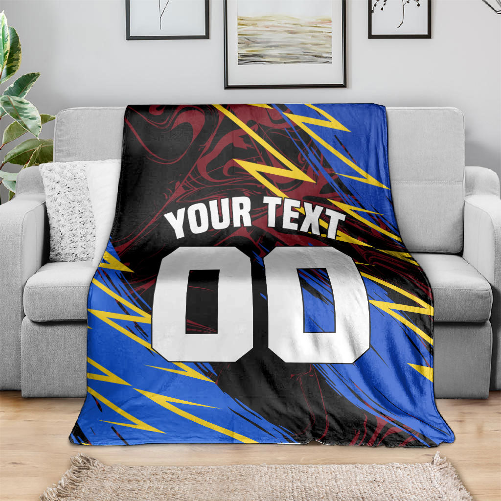 Personalized Antigua And Barbuda Cricket Blanket Falcons Caribbean Lightning Abstract Graphic