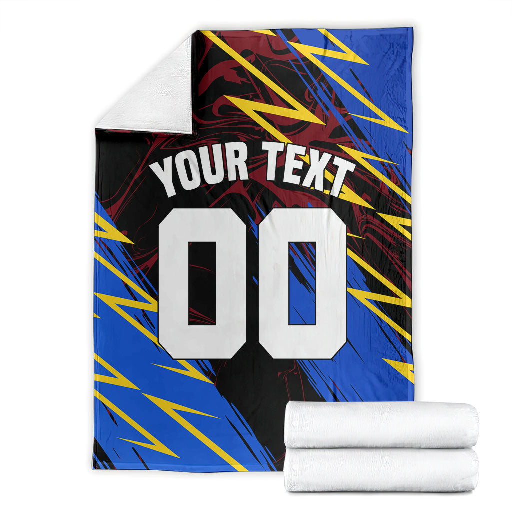 Personalized Antigua And Barbuda Cricket Blanket Falcons Caribbean Lightning Abstract Graphic