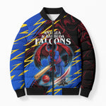 Personalized Antigua And Barbuda Cricket Bomber Puffer Jacket Falcons Caribbean Lightning Abstract Graphic