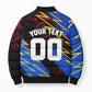 Personalized Antigua And Barbuda Cricket Bomber Puffer Jacket Falcons Caribbean Lightning Abstract Graphic