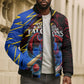 Personalized Antigua And Barbuda Cricket Bomber Puffer Jacket Falcons Caribbean Lightning Abstract Graphic