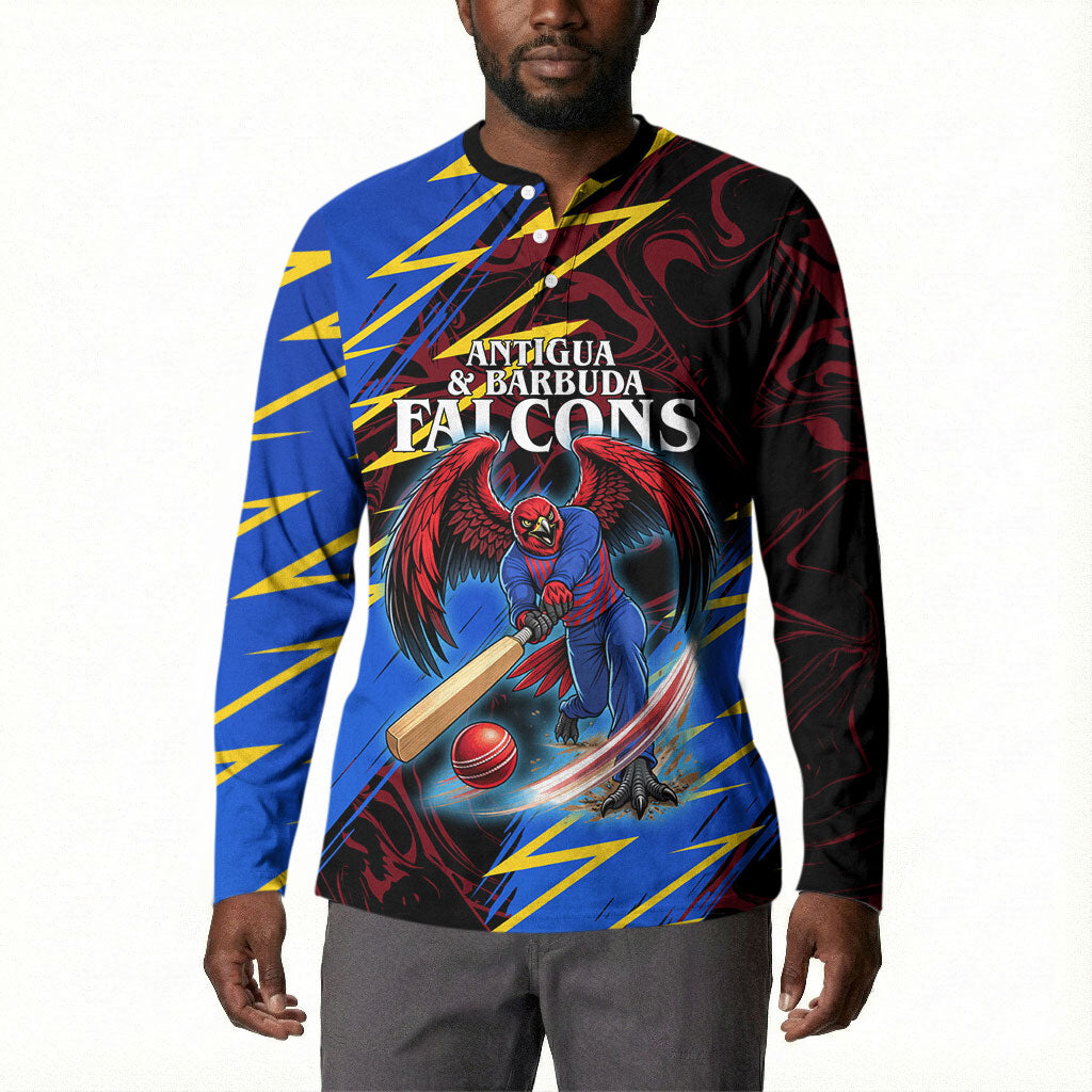 Personalized Antigua And Barbuda Cricket Button Sweatshirt Falcons Caribbean Lightning Abstract Graphic