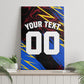 Personalized Antigua And Barbuda Cricket Canvas Wall Art Falcons Caribbean Lightning Abstract Graphic