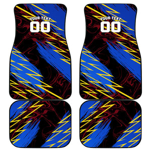 Personalized Antigua And Barbuda Cricket Car Mats Falcons Caribbean Lightning Abstract Graphic