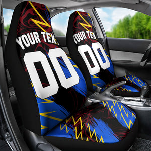 Personalized Antigua And Barbuda Cricket Car Seat Cover Falcons Caribbean Lightning Abstract Graphic