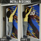 Personalized Antigua And Barbuda Cricket Door Cover Falcons Caribbean Lightning Abstract Graphic