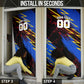 Personalized Antigua And Barbuda Cricket Door Cover Falcons Caribbean Lightning Abstract Graphic