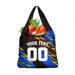 Personalized Antigua And Barbuda Cricket Grocery Bag Falcons Caribbean Lightning Abstract Graphic