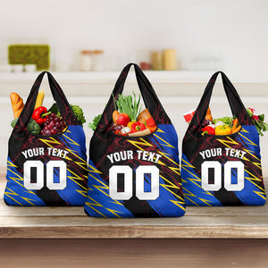 Personalized Antigua And Barbuda Cricket Grocery Bag Falcons Caribbean Lightning Abstract Graphic