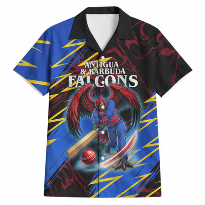 Personalized Antigua And Barbuda Cricket Hawaiian Shirt Falcons Caribbean Lightning Abstract Graphic