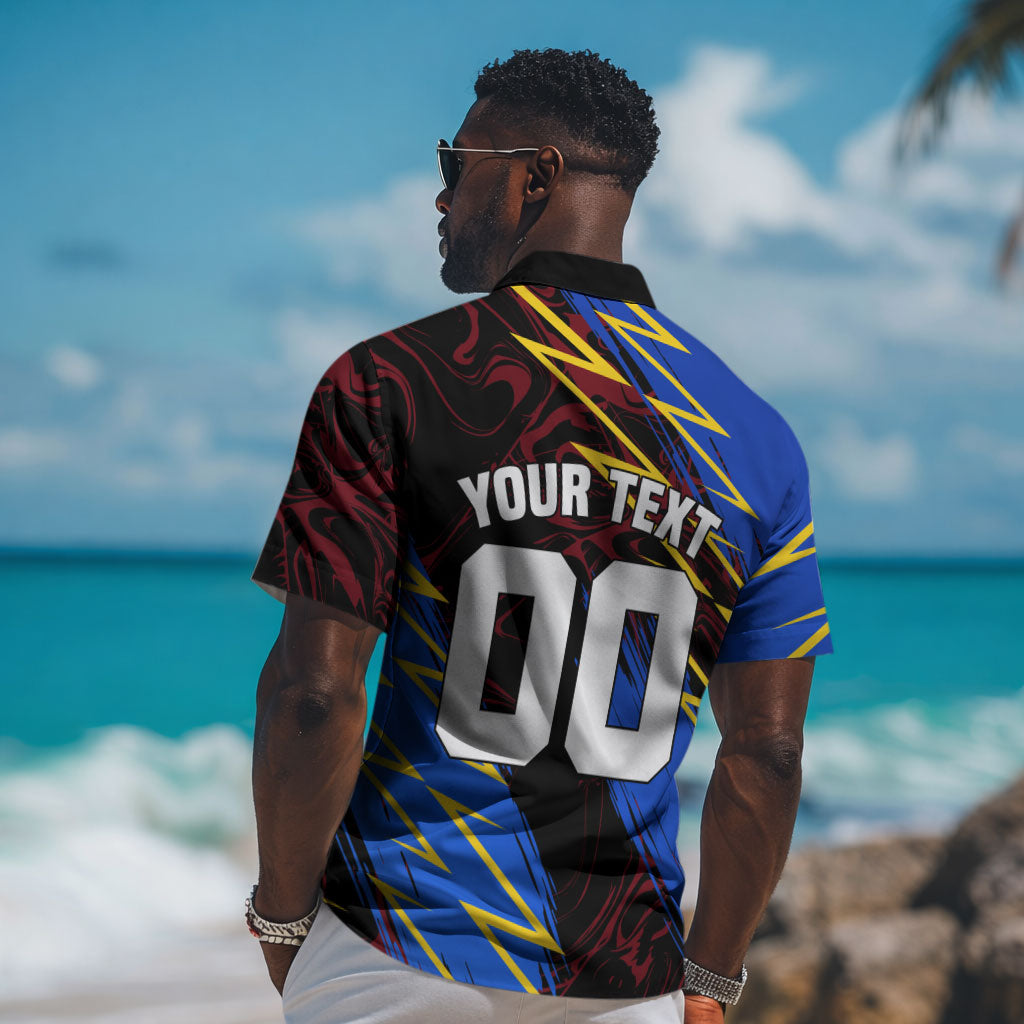 Personalized Antigua And Barbuda Cricket Hawaiian Shirt Falcons Caribbean Lightning Abstract Graphic