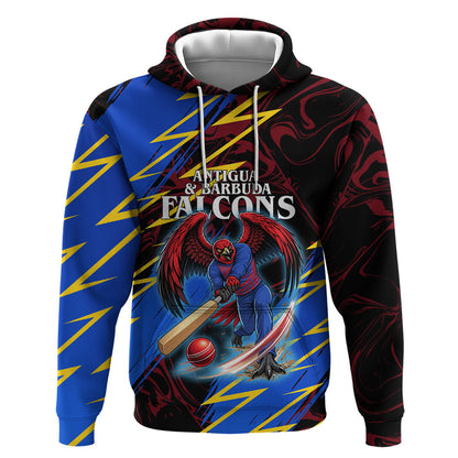 Personalized Antigua And Barbuda Cricket Hoodie Falcons Caribbean Lightning Abstract Graphic