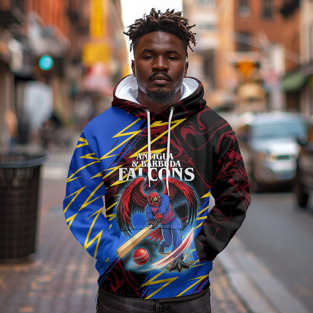 Personalized Antigua And Barbuda Cricket Hoodie Falcons Caribbean Lightning Abstract Graphic