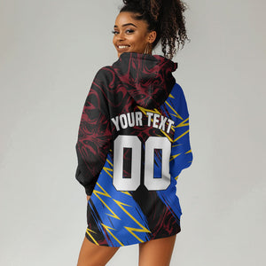 Personalized Antigua And Barbuda Cricket Hoodie Dress Falcons Caribbean Lightning Abstract Graphic