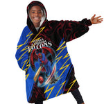 Personalized Antigua And Barbuda Cricket Kid Wearable Blanket Hoodie Falcons Caribbean Lightning Abstract Graphic