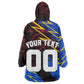 Personalized Antigua And Barbuda Cricket Kid Wearable Blanket Hoodie Falcons Caribbean Lightning Abstract Graphic