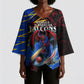 Personalized Antigua And Barbuda Cricket Kimono Sleeve Blouse Falcons Caribbean Lightning Abstract Graphic