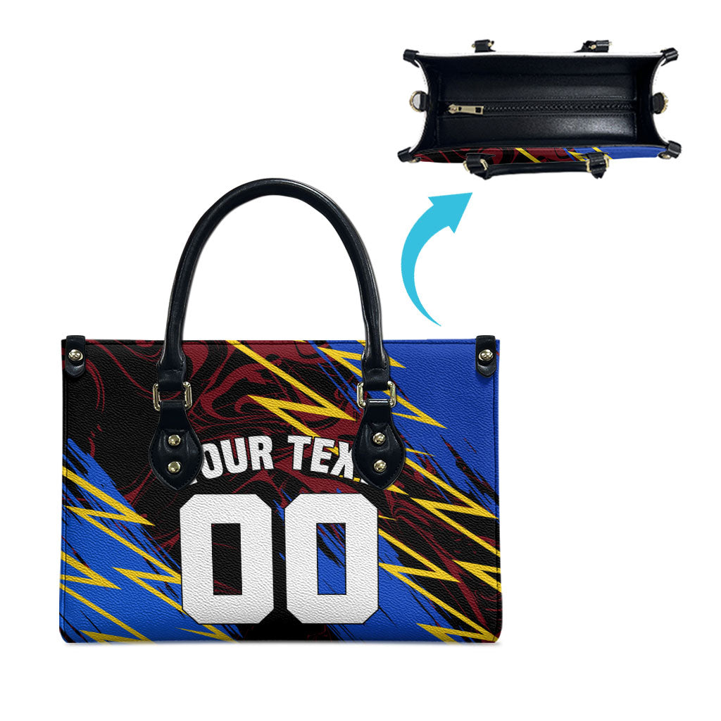 Personalized Antigua And Barbuda Cricket Leather Bag Falcons Caribbean Lightning Abstract Graphic
