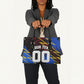 Personalized Antigua And Barbuda Cricket Leather Bag Falcons Caribbean Lightning Abstract Graphic