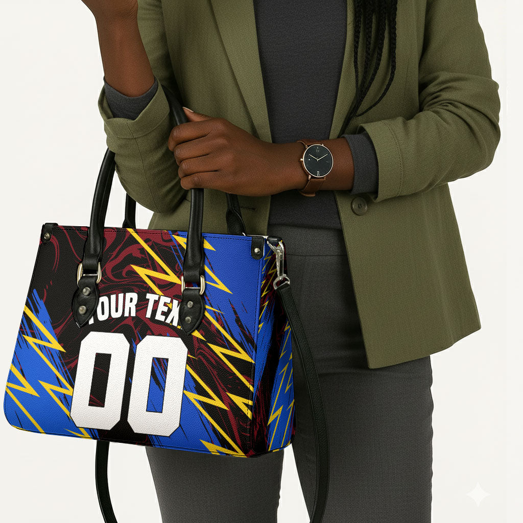 Personalized Antigua And Barbuda Cricket Leather Bag Falcons Caribbean Lightning Abstract Graphic