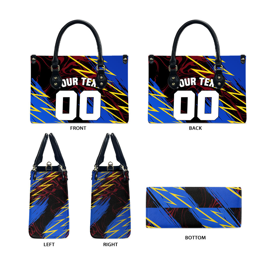 Personalized Antigua And Barbuda Cricket Leather Bag Falcons Caribbean Lightning Abstract Graphic