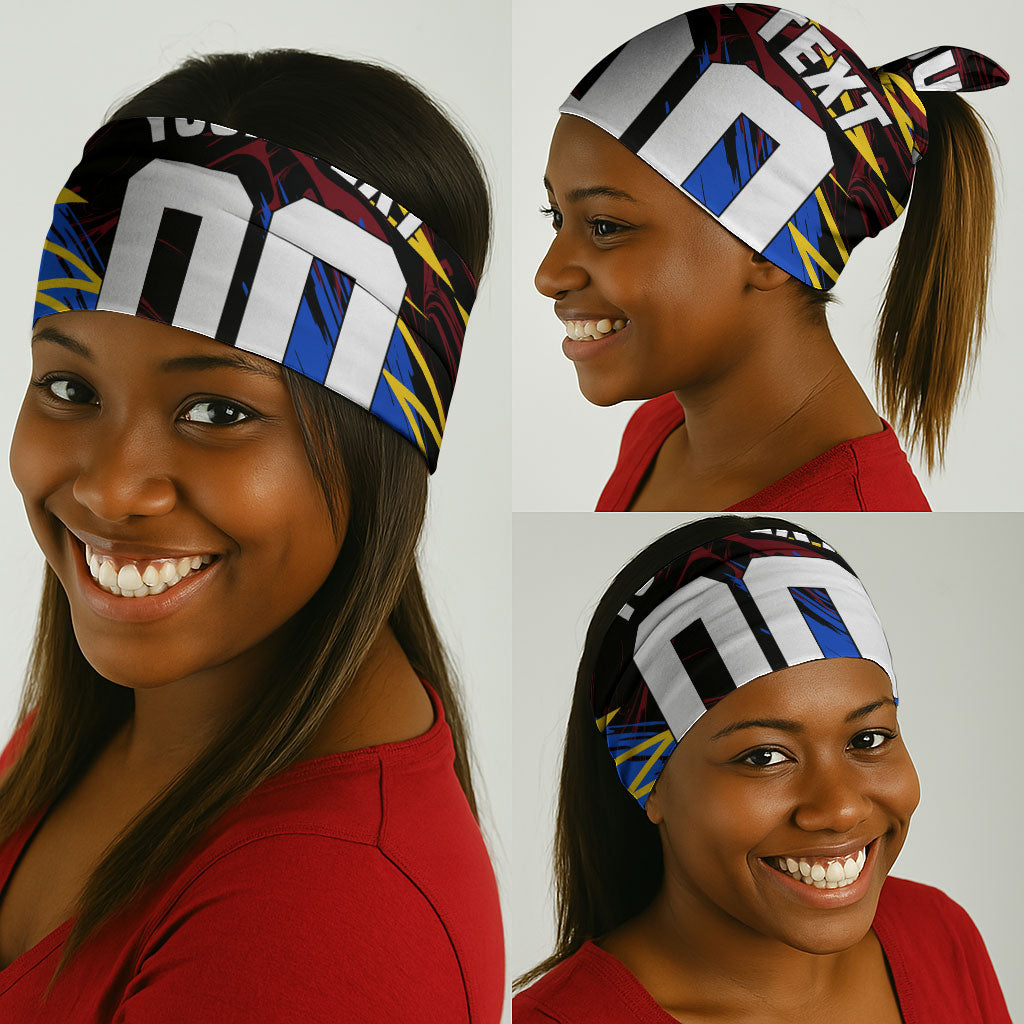 Personalized Antigua And Barbuda Cricket Neck Gaiter Falcons Caribbean Lightning Abstract Graphic