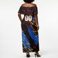 Personalized Antigua And Barbuda Cricket Off Shoulder Maxi Dress Falcons Caribbean Lightning Abstract Graphic