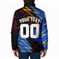 Personalized Antigua And Barbuda Cricket Padded Jacket Falcons Caribbean Lightning Abstract Graphic