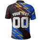 Personalized Antigua And Barbuda Cricket Polo Shirt Falcons Caribbean Lightning Abstract Graphic