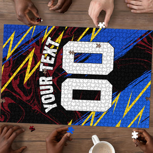 Personalized Antigua And Barbuda Cricket Puzzle Falcons Caribbean Lightning Abstract Graphic